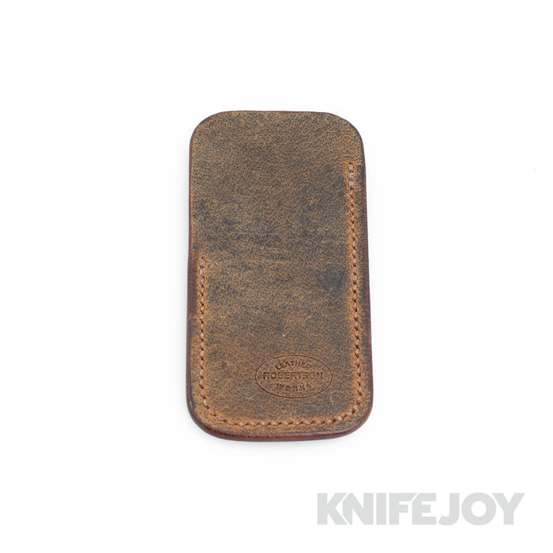 Robertson Leather Works Leather Slip Size Small Olive Tan Leather with Tan Stitching