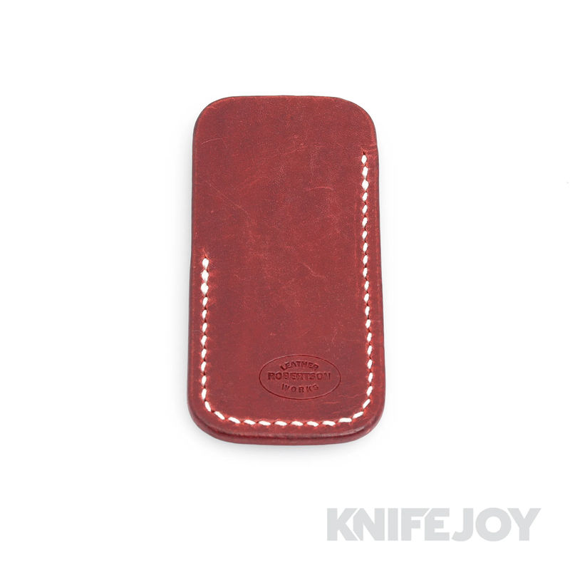 Robertson Leather Works Leather Slip Size Small Red Leather with Cream Stitching