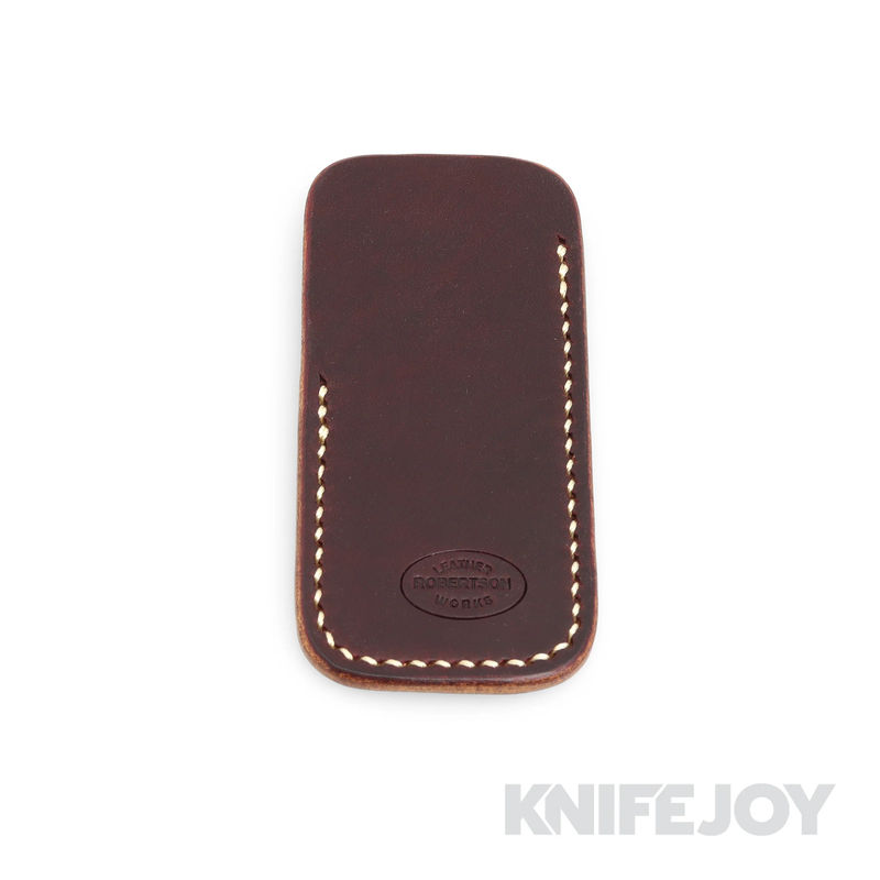 Robertson Leather Works Leather Slip Size Small Dark Brown Leather with Cream Stitching