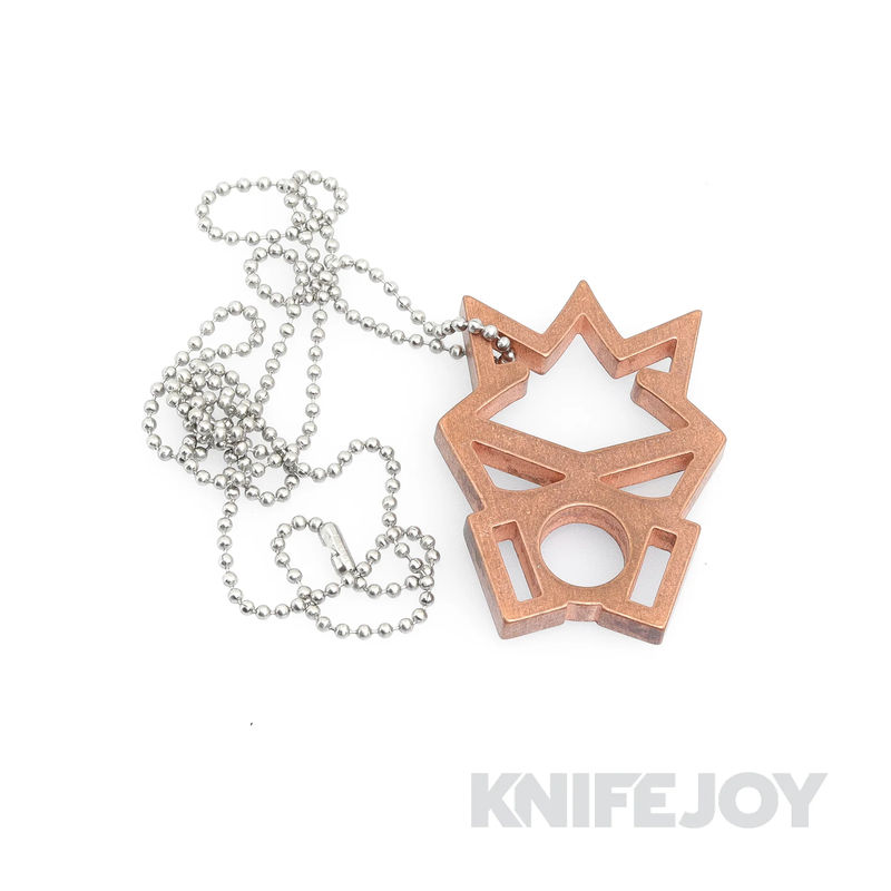 RichMade Knives Large Copper Logo Dog Tag with Silver Stainless Steel Chain
