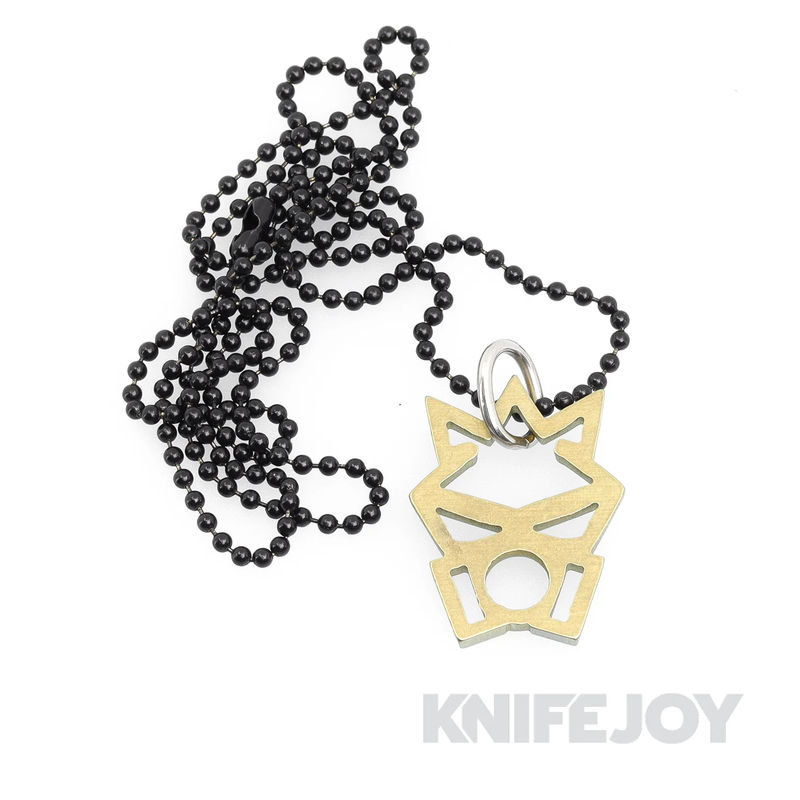 RichMade Knives Small Titanium Skull Logo Dog Tag with Stainless Steel Chain- Gold