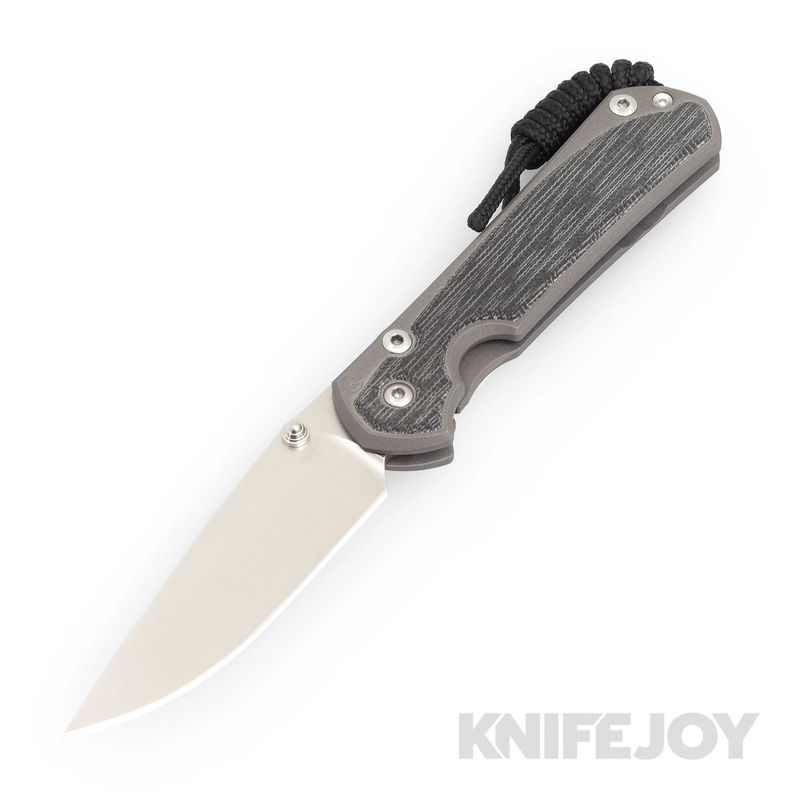Chris Reeve Knives Small Sebenza 31 Black Canvas Micarta Inlay Drop Point Knife