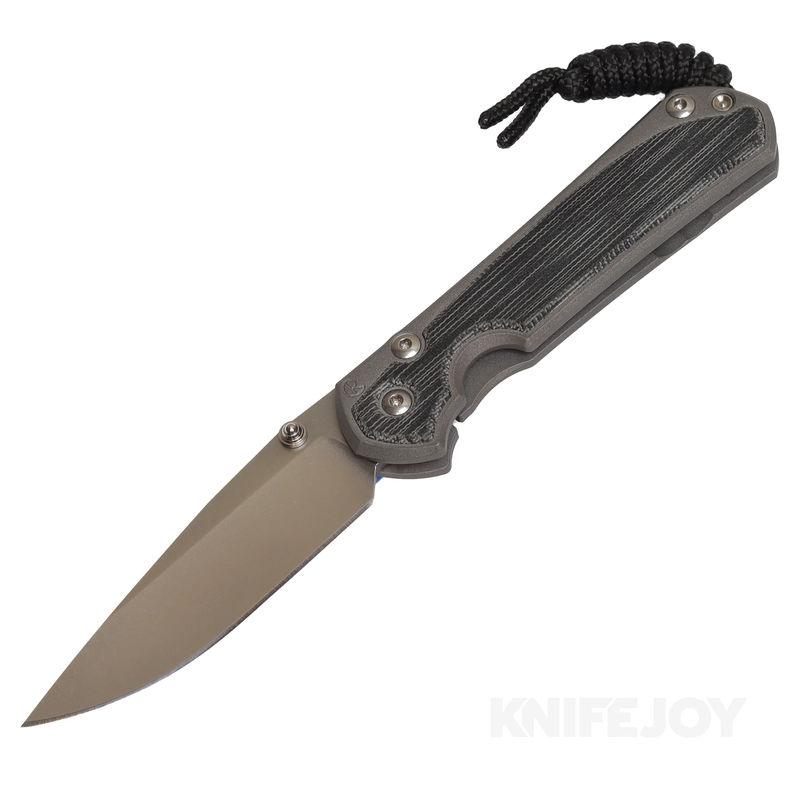 Chris Reeve Knives Small Sebenza 31 Black Canvas Micarta Inlay Drop Point Double Silver Lugs Knife