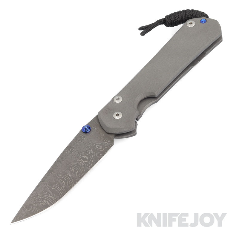 Chris Reeve Knives Large Sebenza 31 Plain Ladder Damascus Drop Point Knife