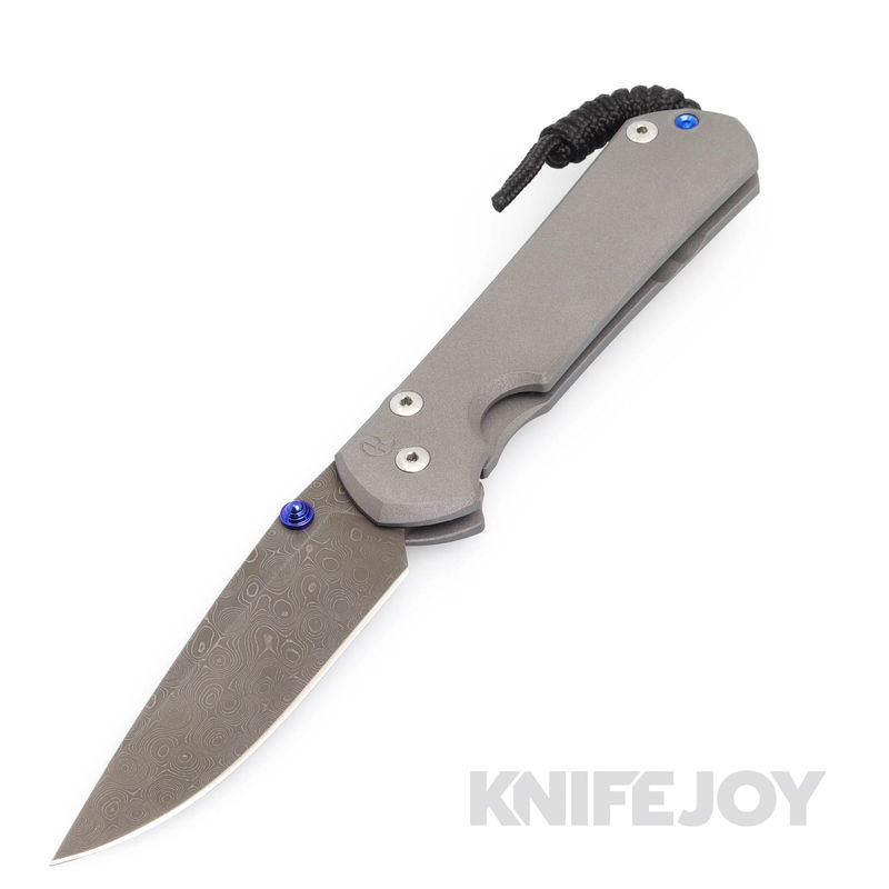 Chris Reeve Knives Large Sebenza 31 Plain Raindrop Damascus Drop Point Knife