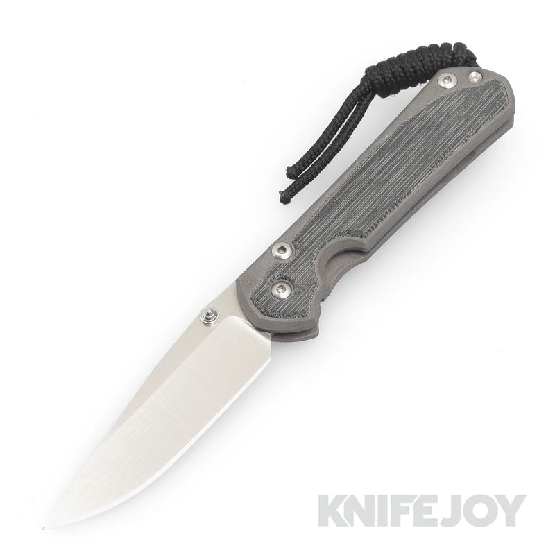 Chris Reeve Knives Small Sebenza 31 Black Canvas Micarta Inlay with POLISHED Drop Point Blade