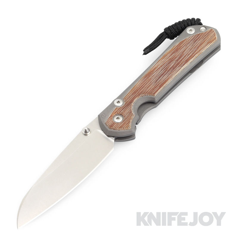 Chris Reeve Knives Large Sebenza 31 Insingo Magnacut Blade with Natural Canvas Micarta Inlay Titanium Handles