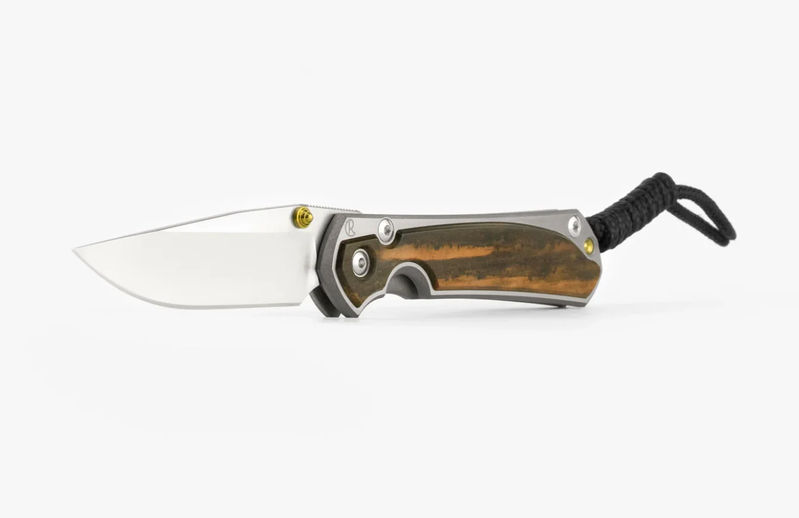 Chris Reeve Knives Large Sebenza 31 Drop Point with Macassar Ebony Inlays Polished Handles