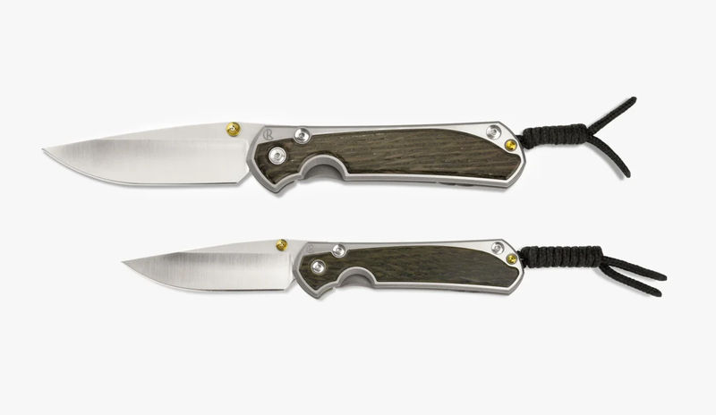 Chris Reeve Knives Small Sebenza 31 Drop Point Bog Oak Inlay Knife with Drop Point Blade/ Polished Handles