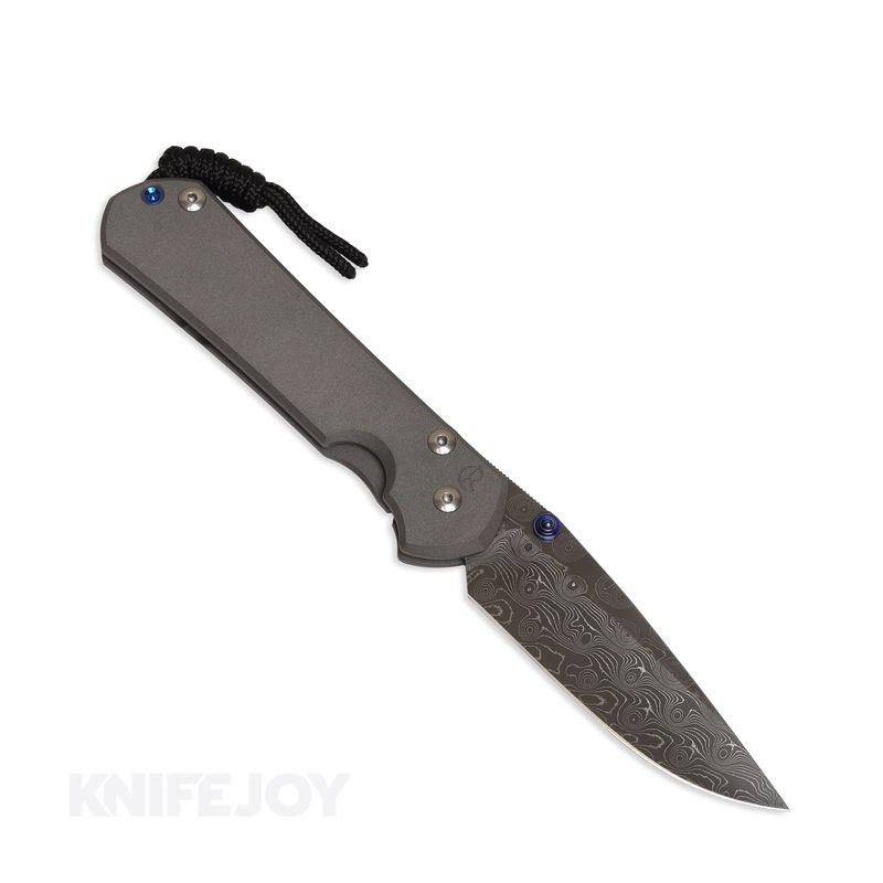 Chris Reeve Knives Large Sebenza 31 Drop Point Raindrop Damascus Blade with Plain Handle LEFT HANDED KNIFE