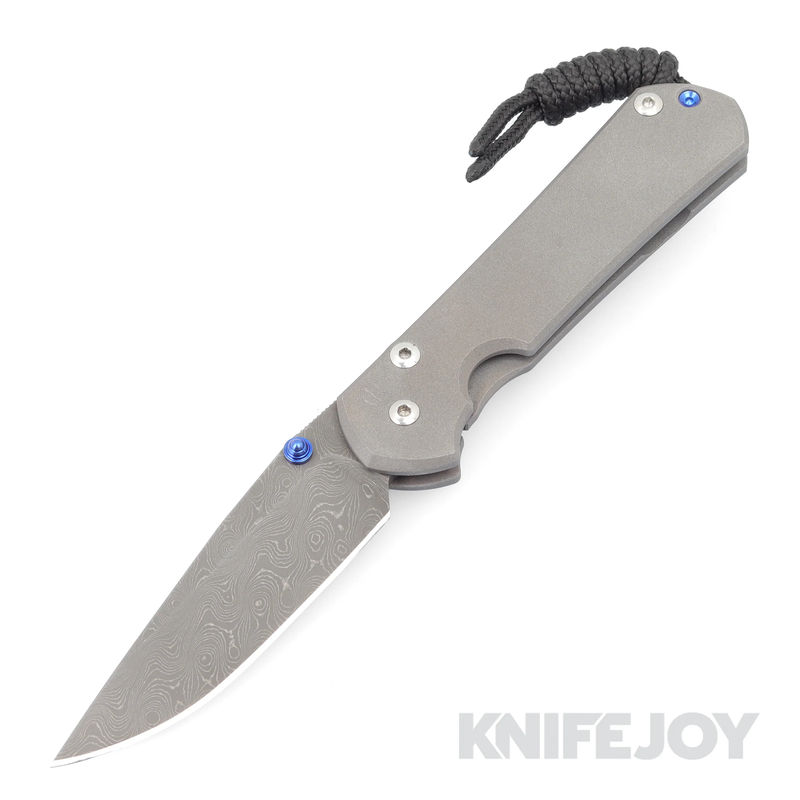 Chris Reeve Knives Small Sebenza 31 Drop Point Boomerang Damascus Blade with Plain Handles