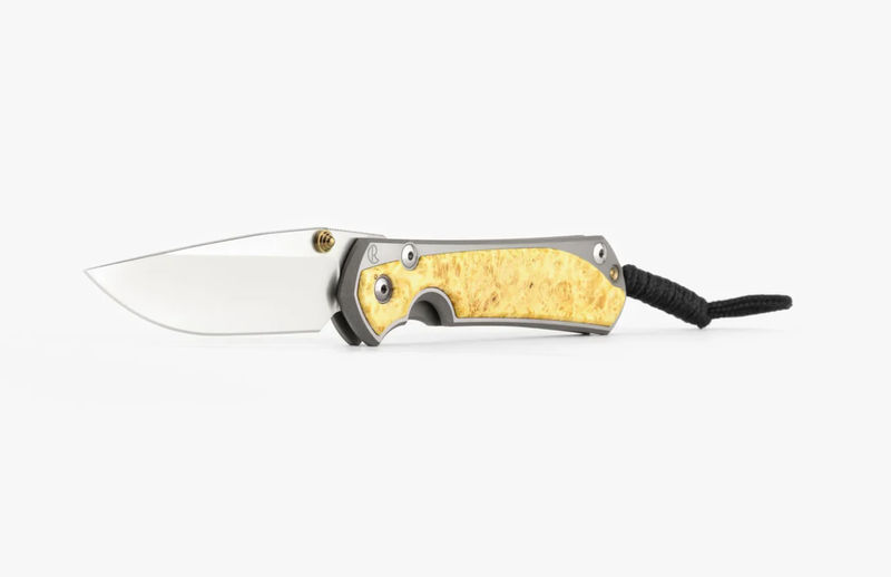Chris Reeve Knives Large Sebenza 31 Drop Point Box Elder Inlay Knife Polished Handles