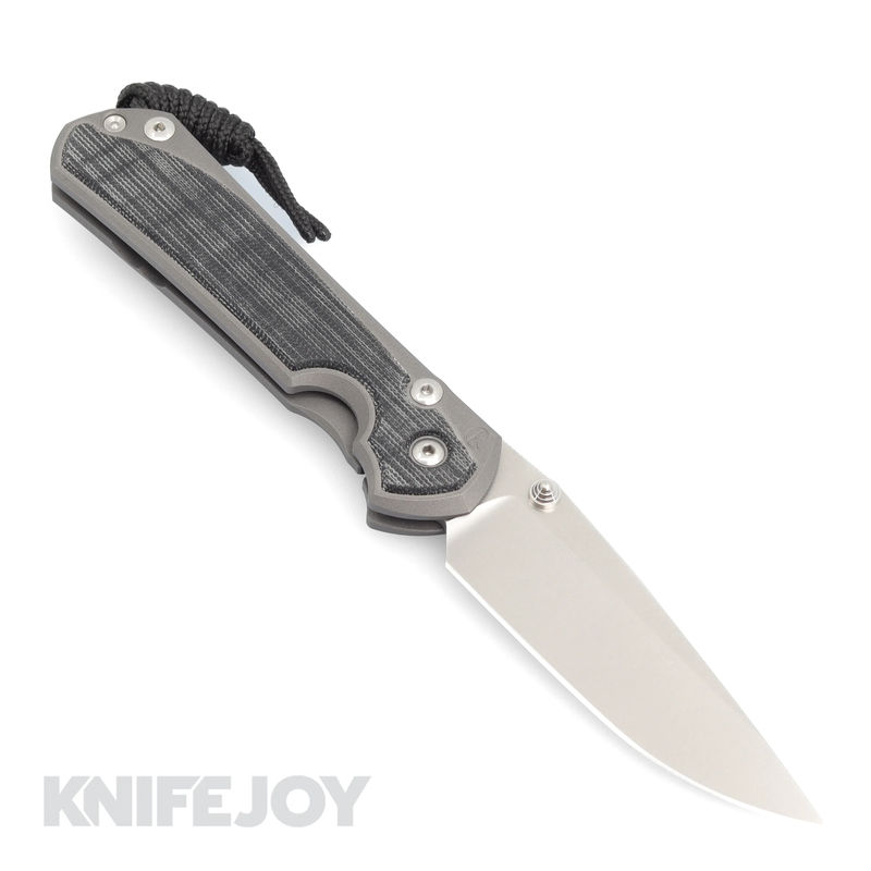 Chris Reeve Knives LEFT HAND Large Sebenza 31 Drop Point Magnacut Blade/ Double Silver Lugs with Black Micarta Inlay Handles Knife