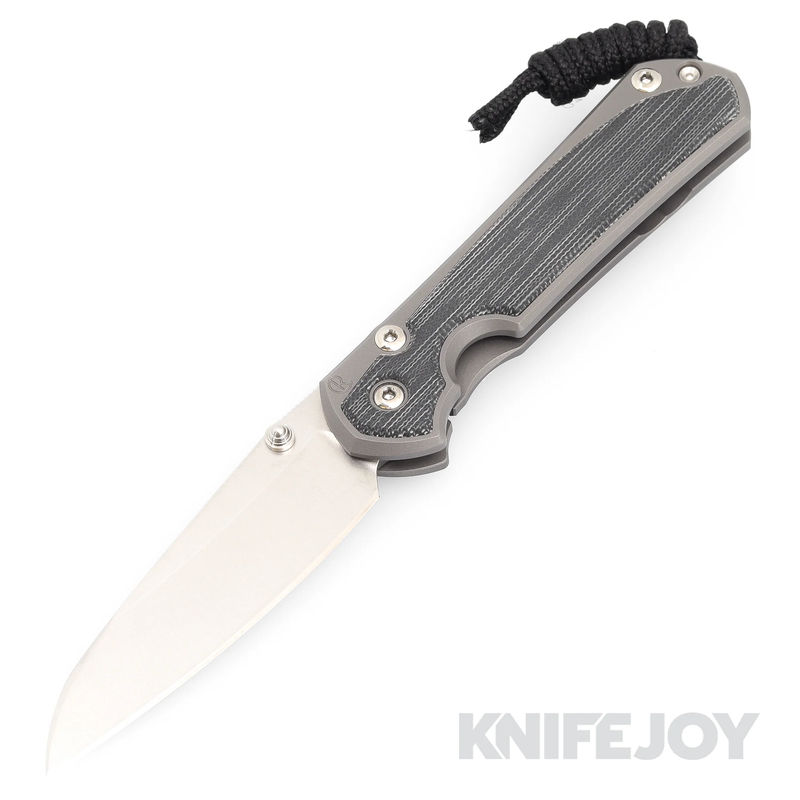 Chris Reeve Knives Small Sebenza 31 Plain Insingo Magnacut Blade with Black Canvas Micarta Inlay Glass Blasted Titanium Handles Knife