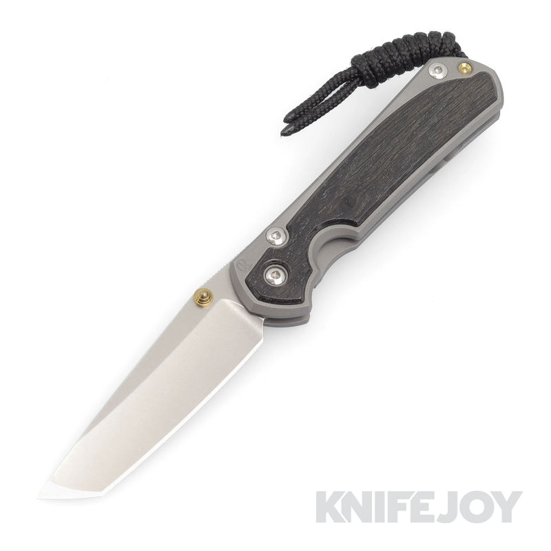Chris Reeve Knives Small Sebenza 31 Tanto Magnacut Blade with Bog Oak Inlay Handles Knife