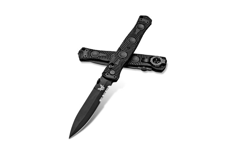 Benchmade 391SBK SOCP Tactical Folder/ CF Elite Black Molded Handle/ D2 Tool Steel Black Cerakote/Serrated