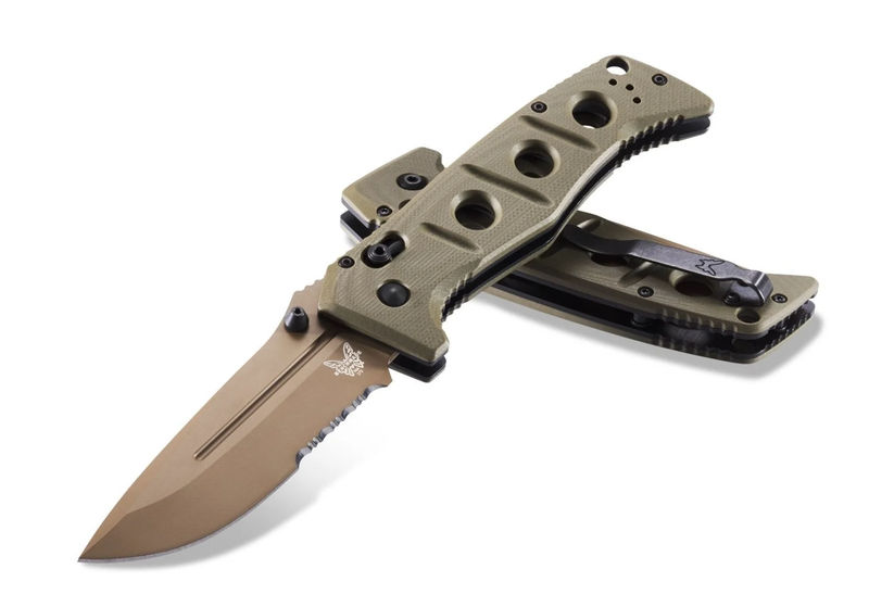 Benchmade 275SFE-2 Adamas AXIS Lock Knife Olive G-10 (3.8" FE SERRATED)