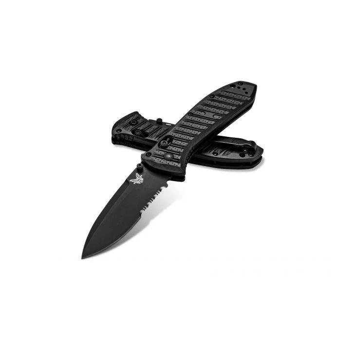 Benchmade 570SBK-1 Presidio II/ Black Molded CF Elite Handle/ Serrated Stainless Steel