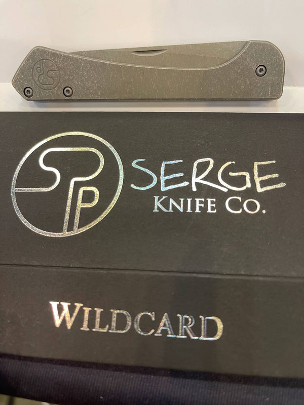 Serge Knives Production Wildcard Bohler M390 Blade with Stonewashed Titanium Handles