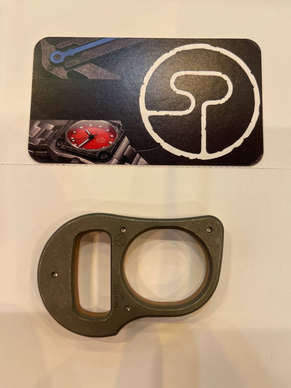 Serge Knives X-3 Titanium Frame Bottle Opener with Brown Micarta Scale