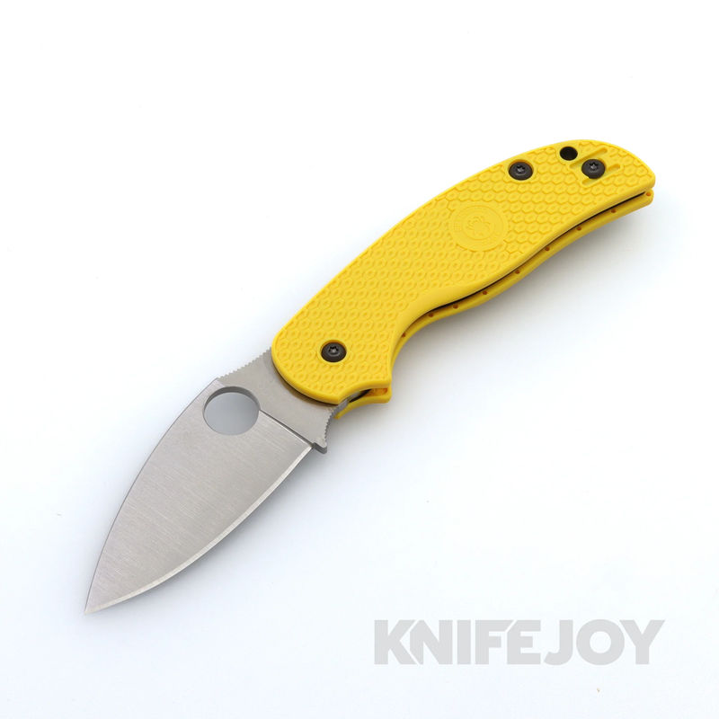 Spyderco C123PYL Sage 5 Lightweight Salt Compression Lock Knife with Plain Magnacut Blade and Yellow Bi-Directional Textured FRN Handles