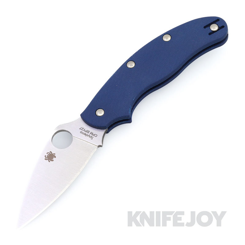 Spyderco C94GPCBL UK Penknife Blue Lightweight CPM SPY27 PlainEdge Blade with Cobalt Blue G10 Handles