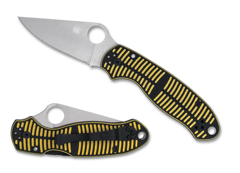 Spyderco C223GBKYLMCP Para 3 Salt Yellow/Black G-10 CPM MagnaCut