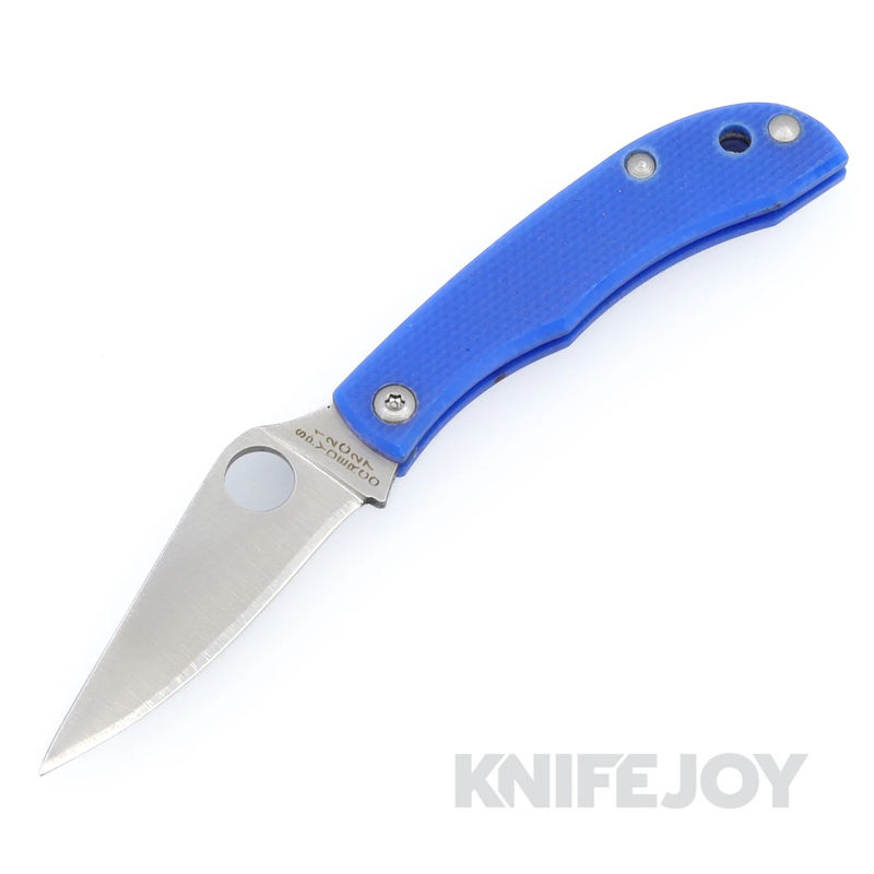 Spyderco C137GBLP Honeybee Blue G10 Handle with PlainEdge Blade