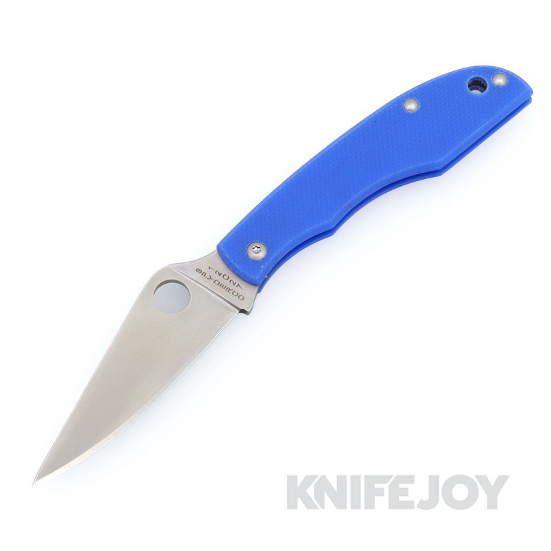 Spyderco C138GBLP Grasshopper Blue G-10 Handle with PlainEdge Blade
