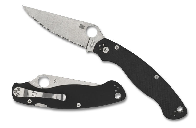 Spyderco C36GS2 MILITARY™ 2 Knife SpyderEdge Satin Blade with Black G10 Handles