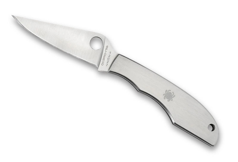 Spyderco C138P Grasshopper SlipJoint PlainEdge Blade with Stainless Handles