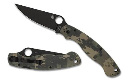 Spyderco C36GPCMOBK2 MILITARY™ 2 Compression Lock Folder Black DLC CPM-S30V Plain Blade with Camo G10 Handles