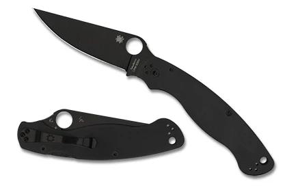 Spyderco C36GPBK2 MILITARY™ 2 Compression Lock Folder Black DLC CPM-S30V Plain Blade with Black G10 Handles
