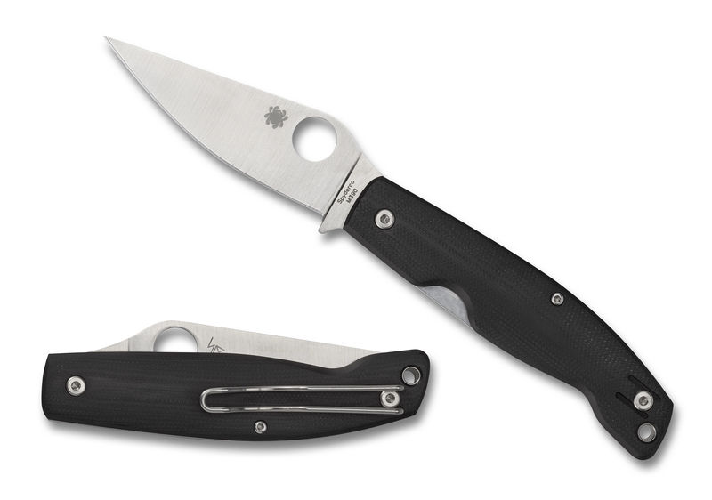 Spyderco C257GP Pattadese Black G-10 M390 PlainEdge Knife