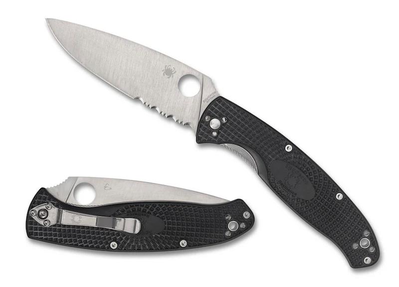 Spyderco C142PSBK Resilience Lightweight Black FRN Handles Combo Edge Knife