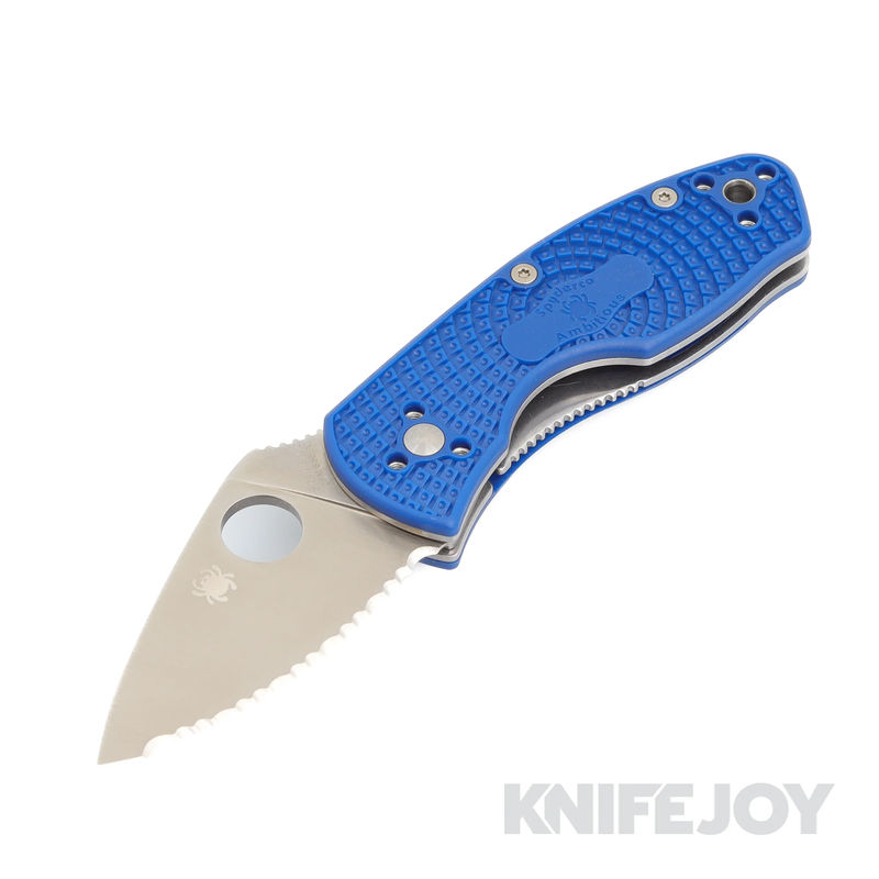 Spyderco C148SBL Ambitious Lightweight SpyderEdge Blade with Blue FRN Scales (2.43" Satin)