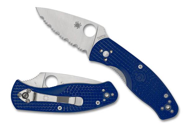 Spyderco C136SBL Persistence Lightweight Folder SpyderEdge Blade with Blue FRN Scales (2.75" Satin)