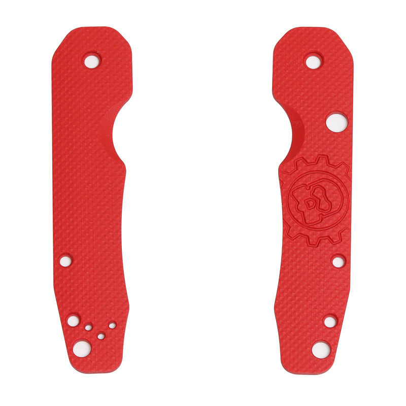 Smock Knives Red G10 Scales with Snake Pattern/Logo for Spyderco Smock (Knife Not Included)