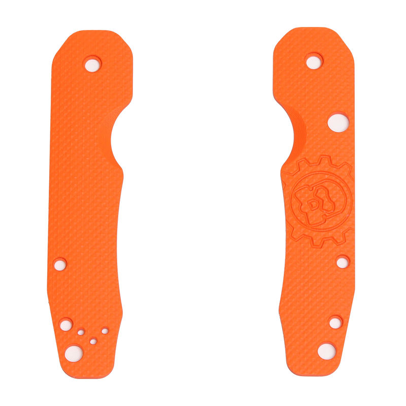 Smock Knives Orange G10 Scales with Snake Pattern/Logo for Spyderco Smock (Knife Not Included)