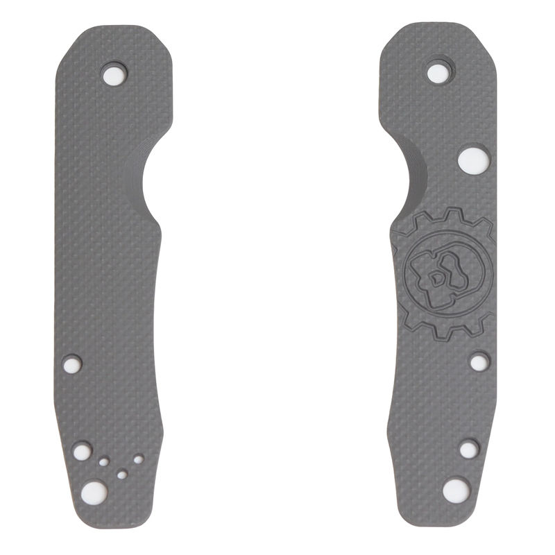 Smock Knives Gray G10 Scales with Snake Pattern/Logo for Spyderco Smock (Knife Not Included)