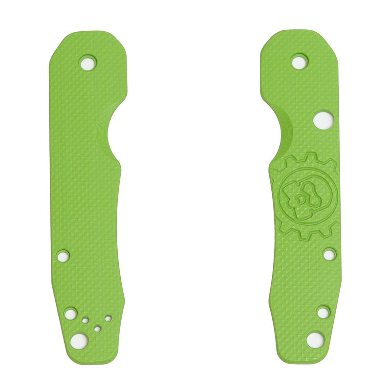 Smock Knives Bright Green G10 Scales with Snake Pattern/Logo for Spyderco Smock (Knife Not Included)