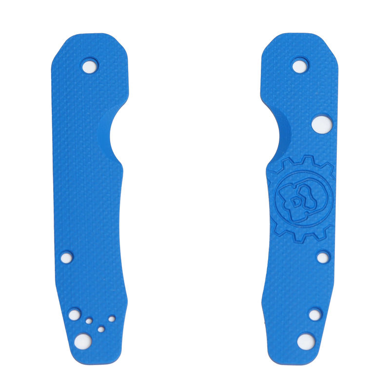 Smock Knives Blue G10 Scales with Snake Pattern/Logo for Spyderco Smock (Knife Not Included)