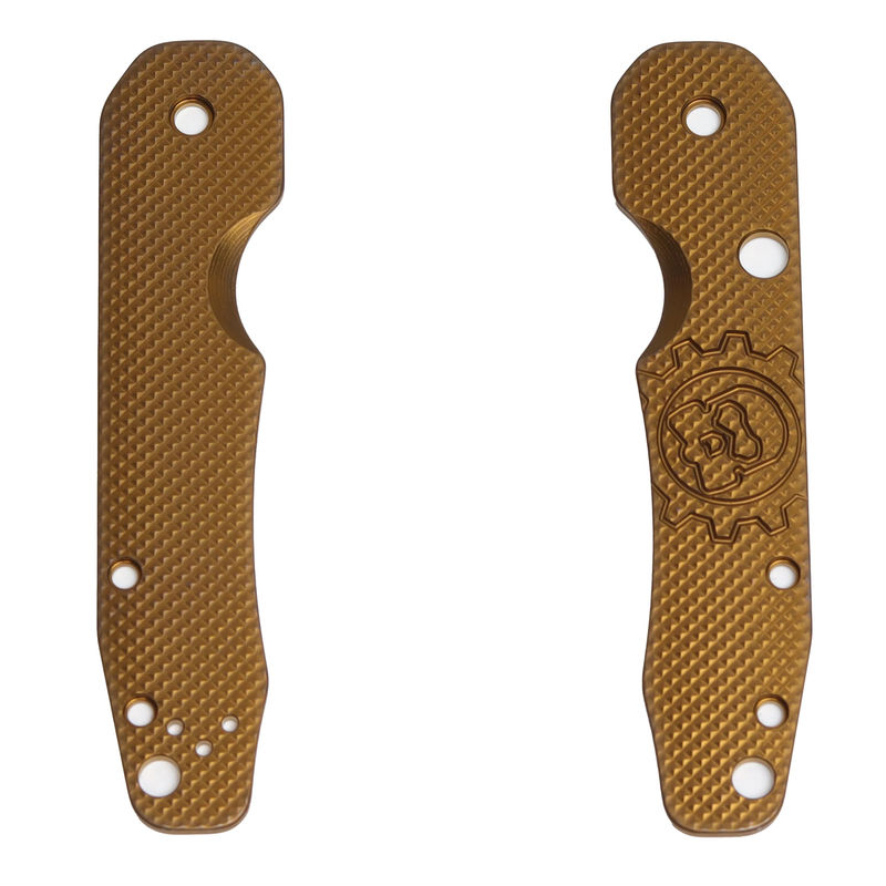Smock Knives Bronze Titanium Scales with Snake Pattern/Logo for Spyderco Smock (Knife Not Included)