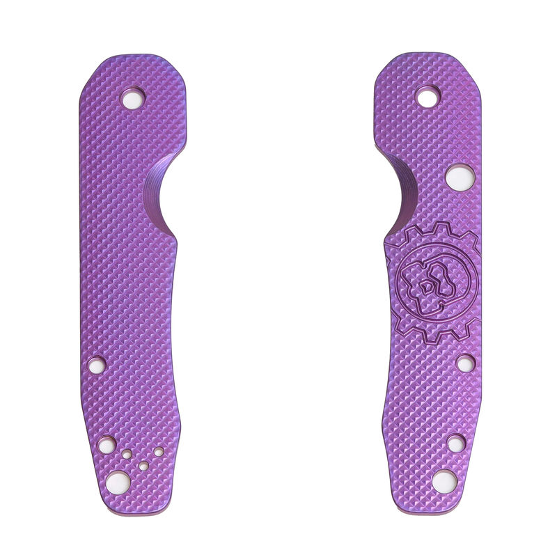 Smock Knives Purple Titanium Scales with Snake Pattern/Logo for Spyderco Smock (Knife Not Included)
