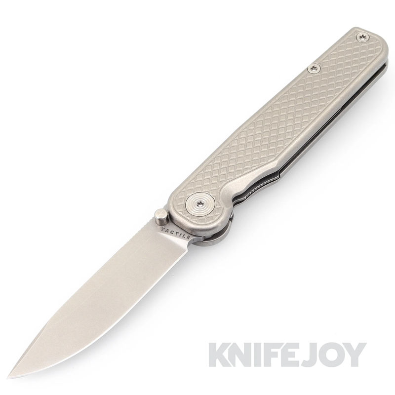 Tactile Knife Co. Rockwall Thumbstud Magnacut Blade with "Dragon" Engraved Titanium Handles