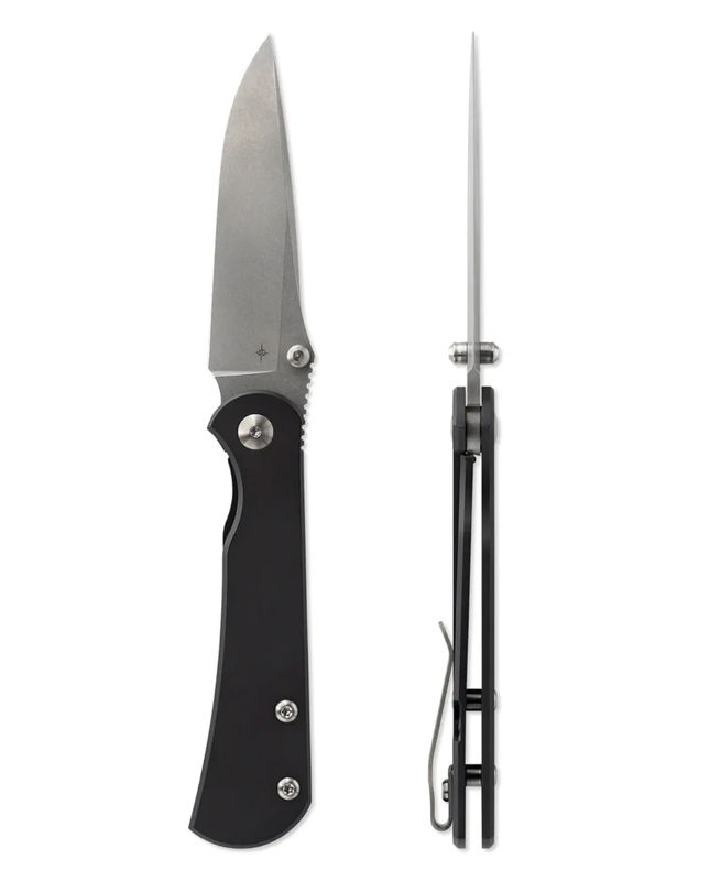 Toor Knives Merchant 2.0 -FL35S Folding Knife Black Oxide Blade with Carbon Black KG Gunkote Titanium Handles