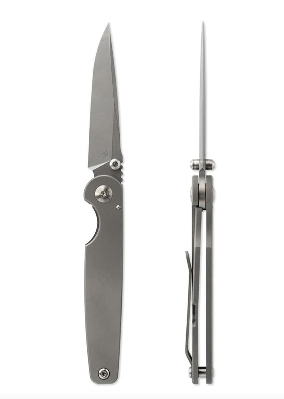 Toor Knives Suitor-STONE FL154S Folding Knife CPM154 Blade with Stone Titanium Handles