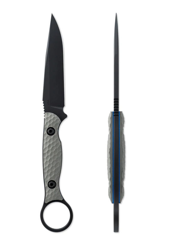 Toor Knives Anaconda Stealth- Black Fixed Blade/ Cerakote Drop Point with Textured Stealth Grey G10 Handles