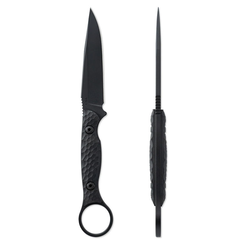 Toor Knives Anaconda Shadow Black Fixed Blade/ Cerakote Drop Point with Textured Shadow Black G10 Handles