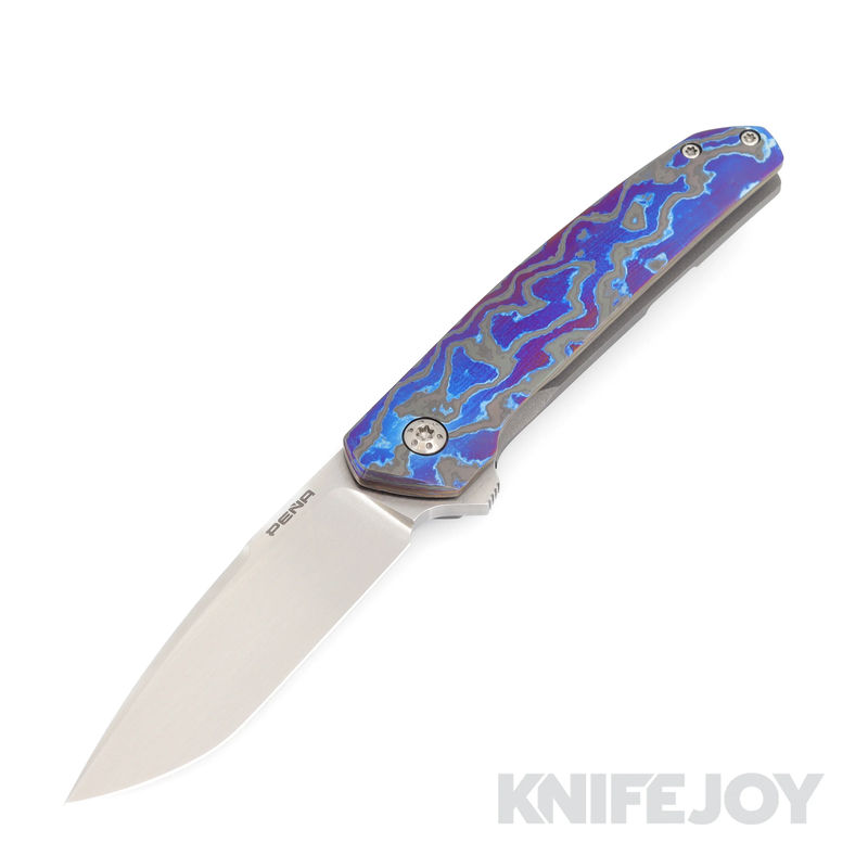 Enrique Pena Custom Cobra Dressed Flipper Satin Blade with Mokuti Dressed Titanium Handles and Clip